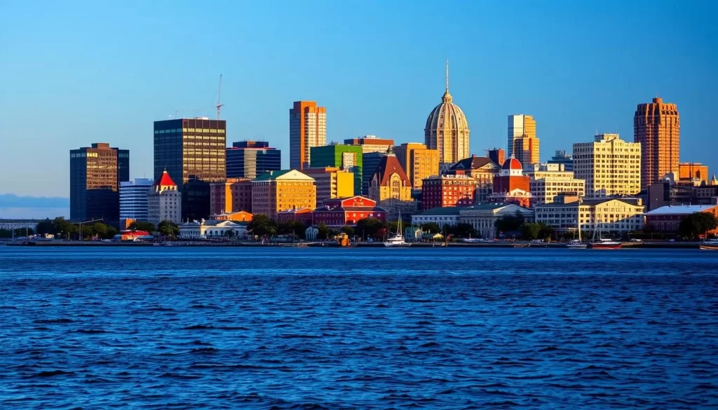 Image of Duluth's skyline with Lake Superior in the background