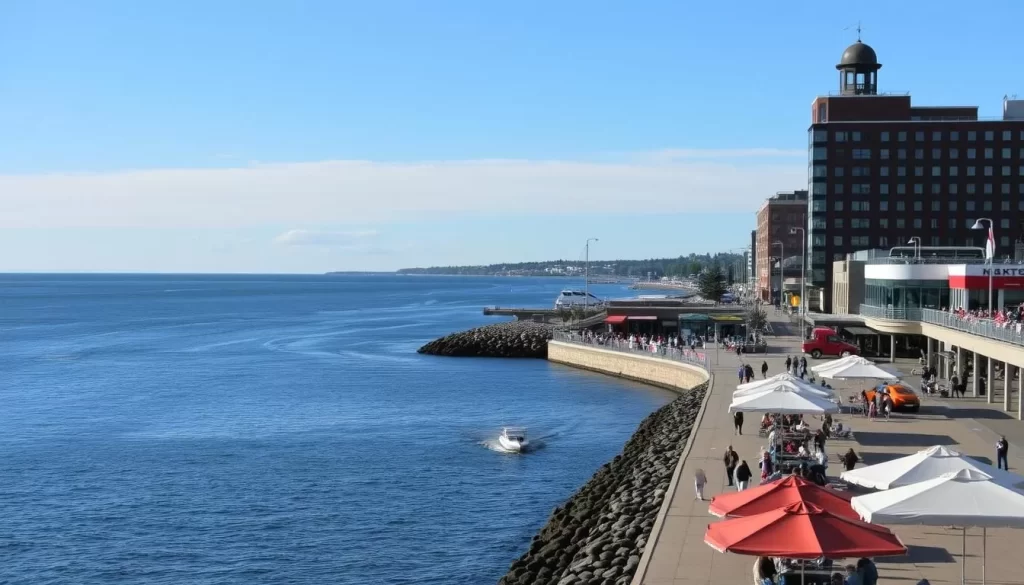 Image of Duluth's waterfront with Lake Superior in the background