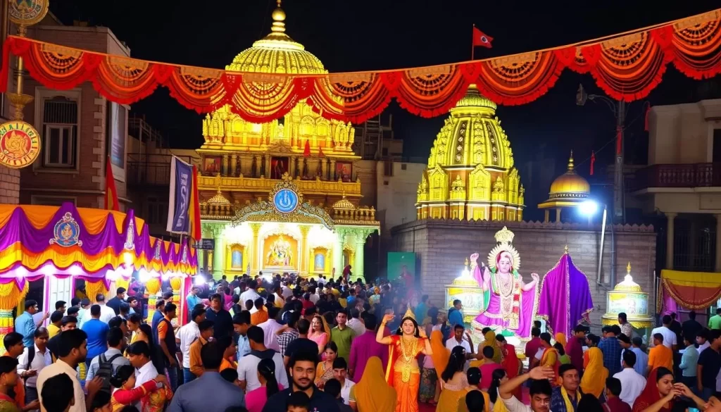Image of Dwarka city during Janmashtami celebrations