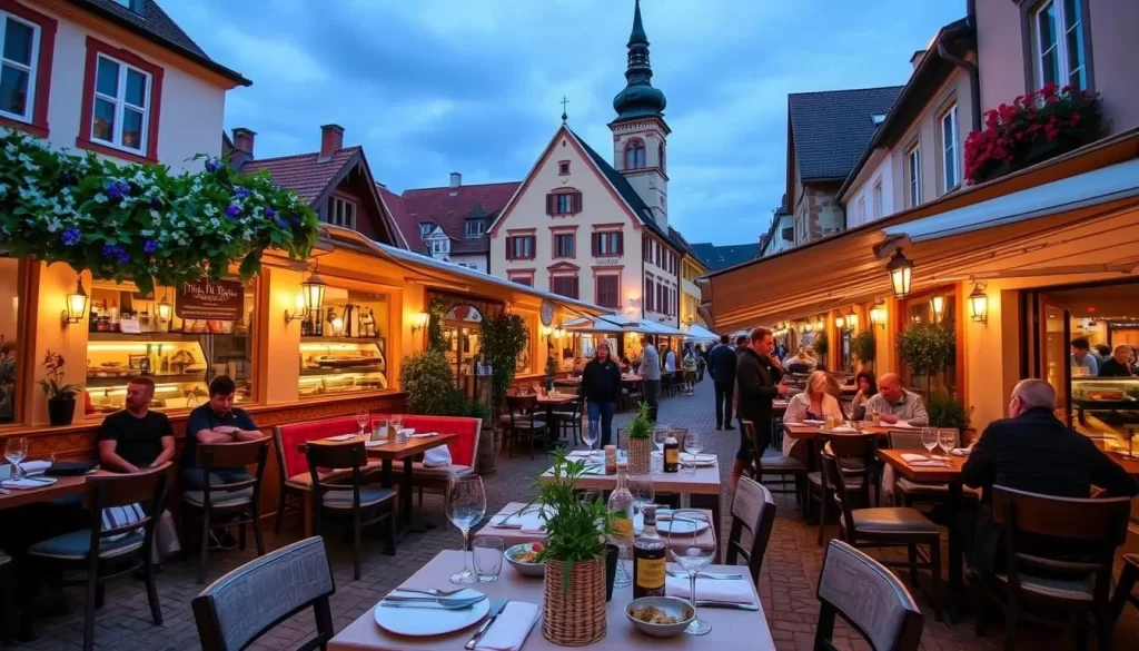 Image of Eisenstadt's culinary scene with a mix of traditional Austrian and modern restaurants