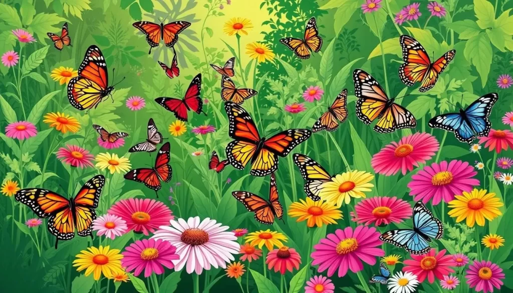 Image of Entopia's butterfly garden with diverse butterfly species