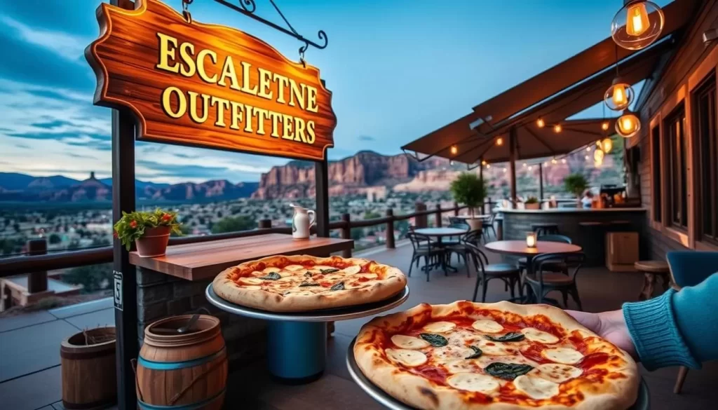 Image of Escalante Outfitters Café serving pizza