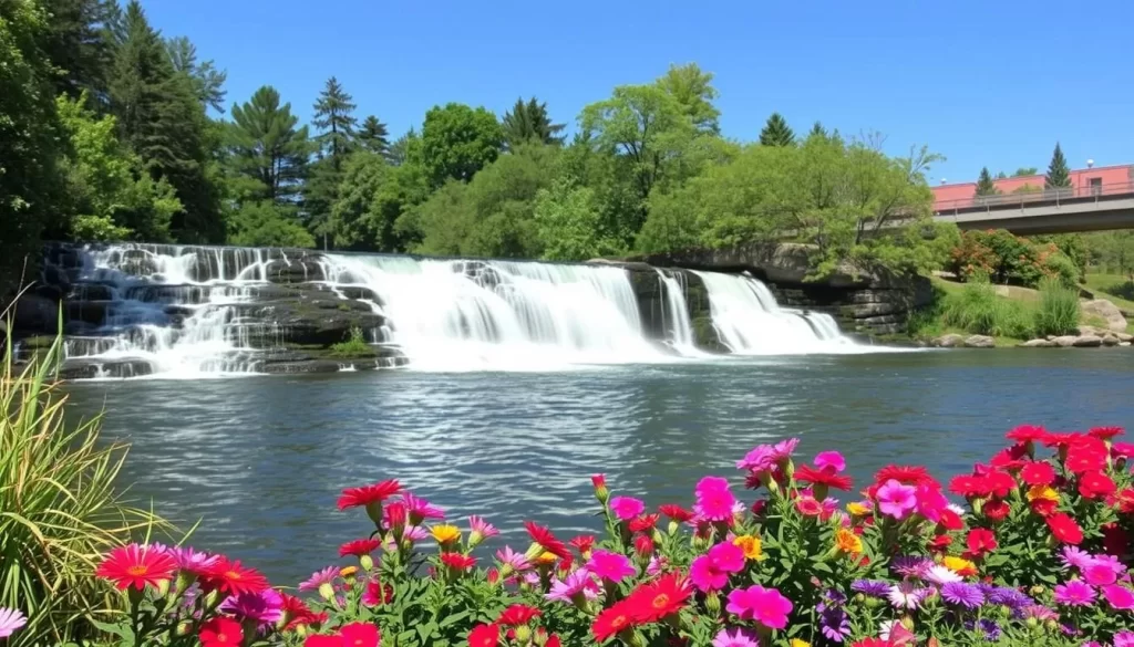 Image of Falls Park with the Big Sioux River waterfalls