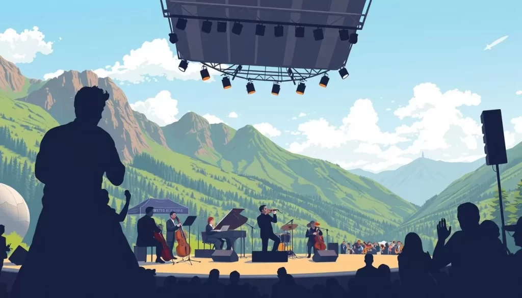 Image of Gabala International Music Festival performances in an open-air setting amidst stunning natural surroundings