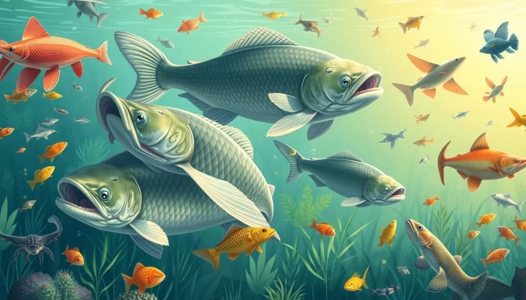 Image of Giant Catfish Farm with large catfish and other wildlife