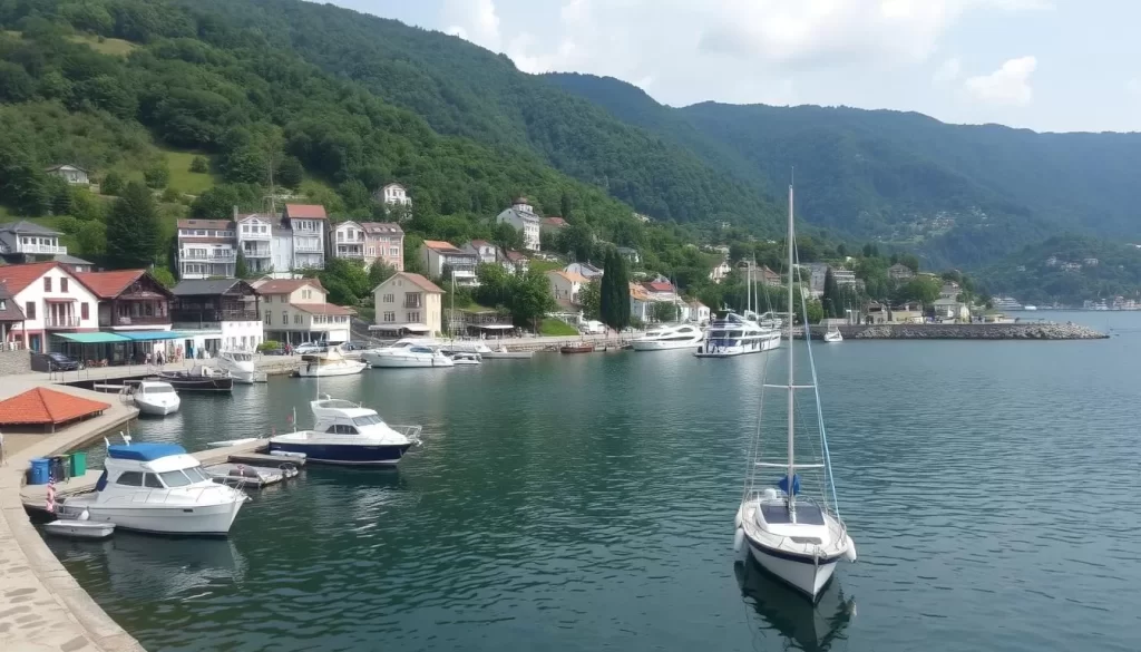 Image of Giresun City harbor with boats and surrounding accommodations