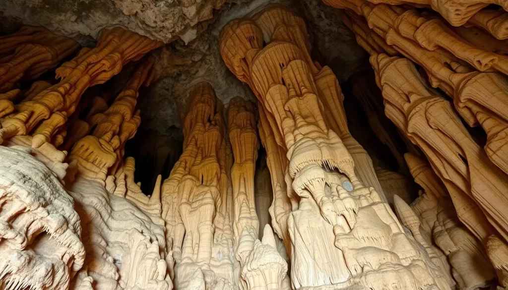 Image of Gosu Cave's limestone formations