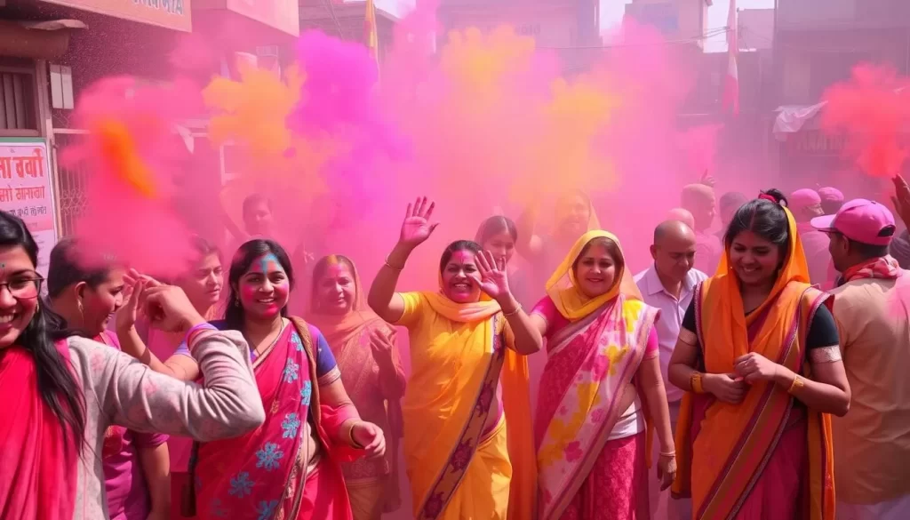 Image of Holi celebrations in North India