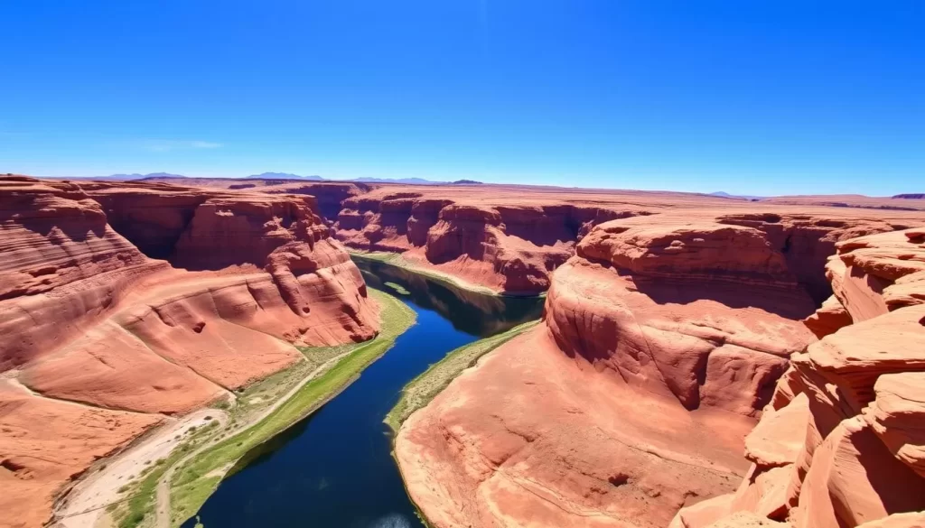 Image of Horseshoe Bend with the Colorado River making a 270-degree turn