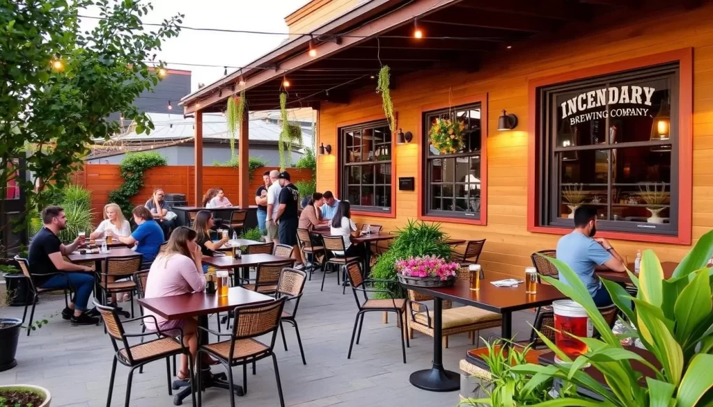 Image of Incendiary Brewing Company's outdoor seating area