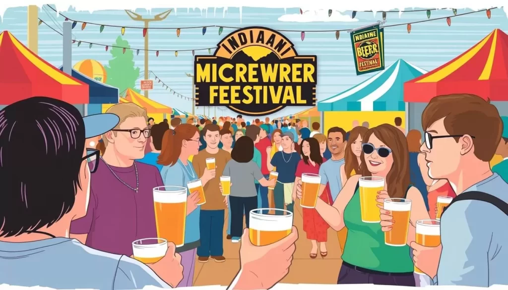 Image of Indiana Microbrewers Festival attendees sampling beers