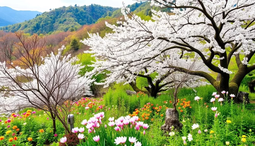 Image of Ise-Shima National Park during spring, with cherry blossoms or other spring flowers in bloom.