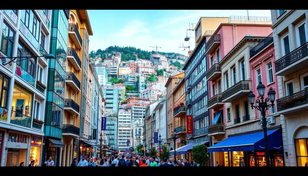 Image of Izmir city center with a mix of modern and historical buildings