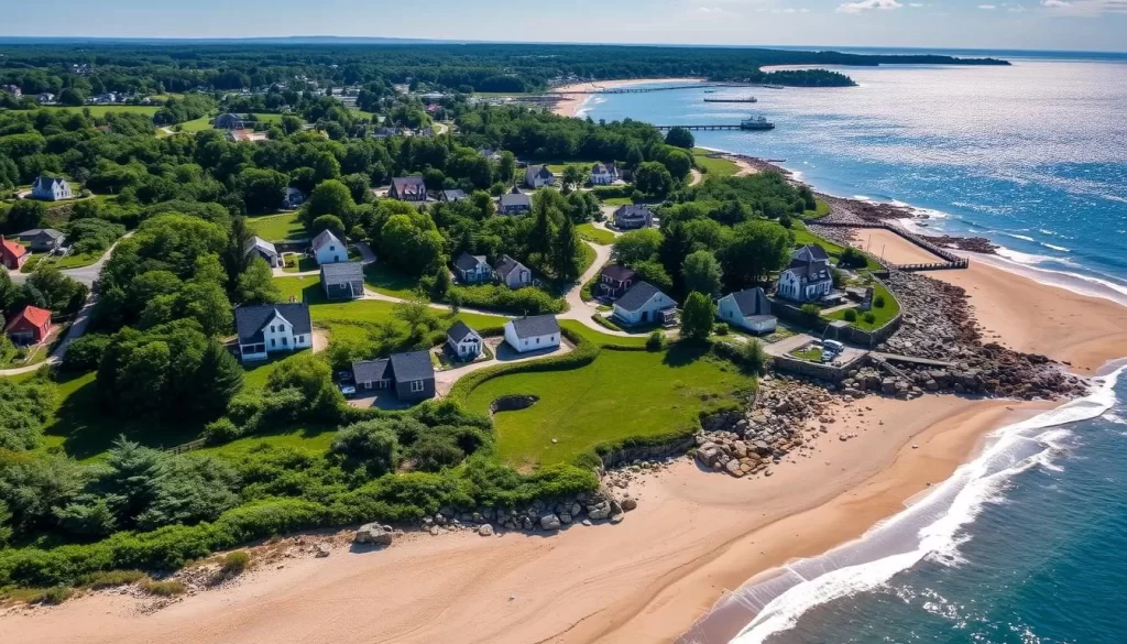 Image of Jamestown, Rhode Island, showcasing its coastal scenery