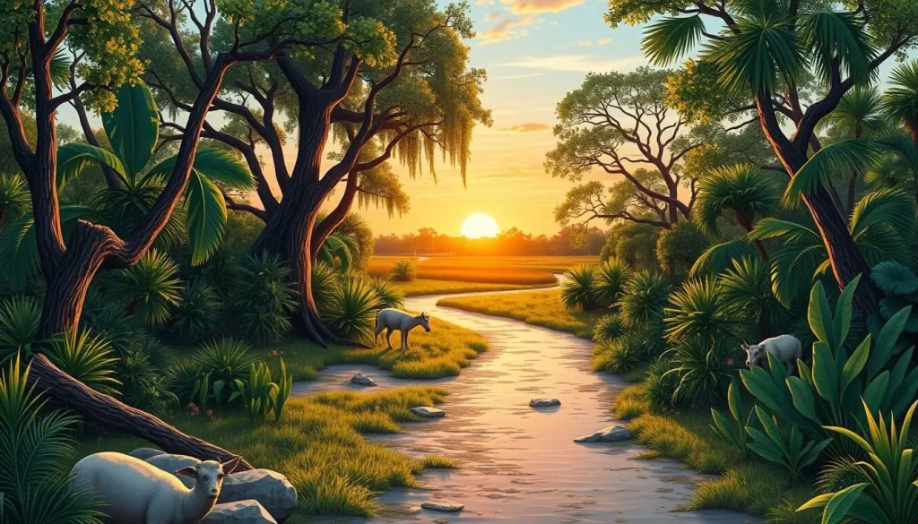 Image of Jean Lafitte National Historical Park and Preserve with walking trails and wildlife.