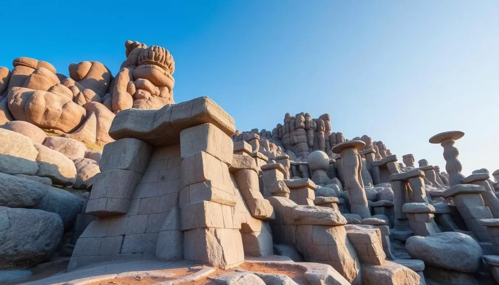 Image of Jeju Stone Park's unique rock formations and stone sculptures