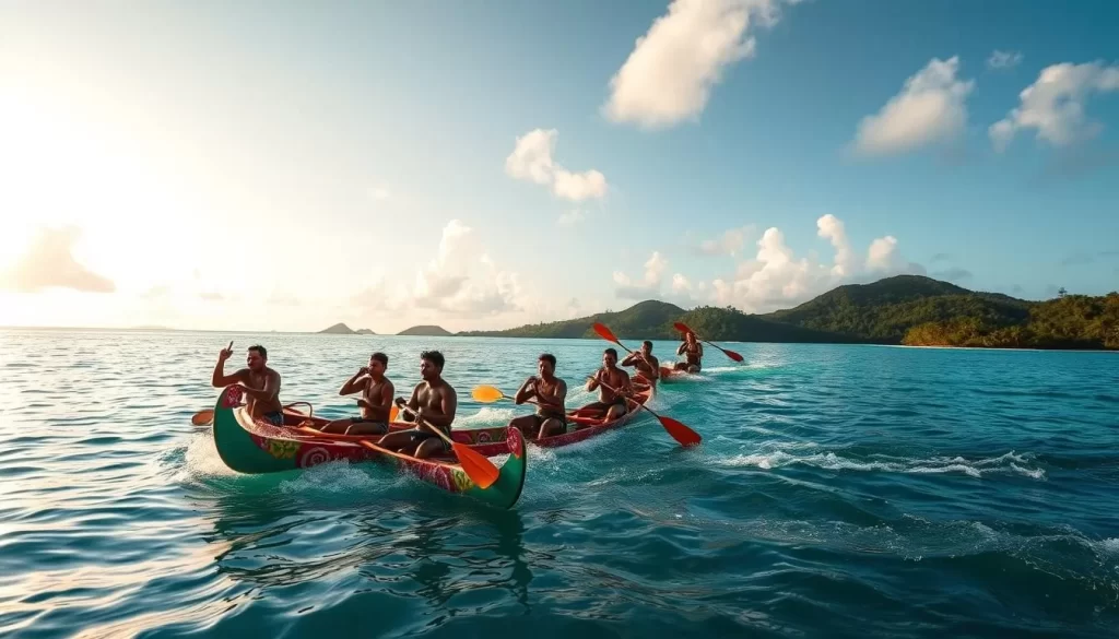 Image of Jilel Ejmour canoe race in Majuro, Marshall Islands