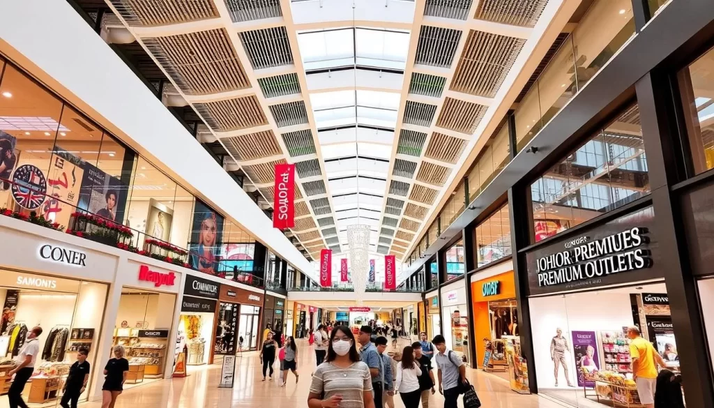 Image of Johor Premium Outlets interior with various brand stores