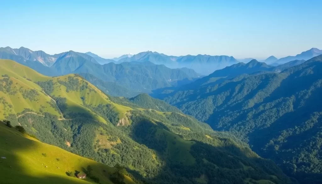 Image of Kelabit Highlands with lush green hills and mountains