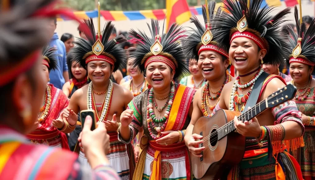 Image of Konyak tribe celebrating Aoleang festival in Mon district, Nagaland