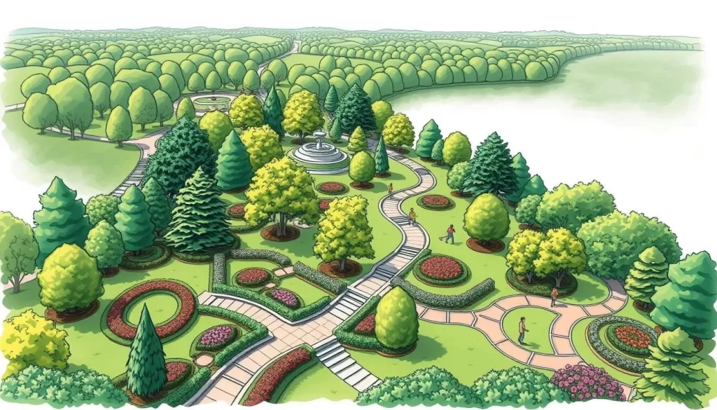 Image of Kościuszko Park with landscaped gardens and walking paths