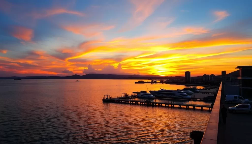 Image of Kota Kinabalu waterfront at sunset