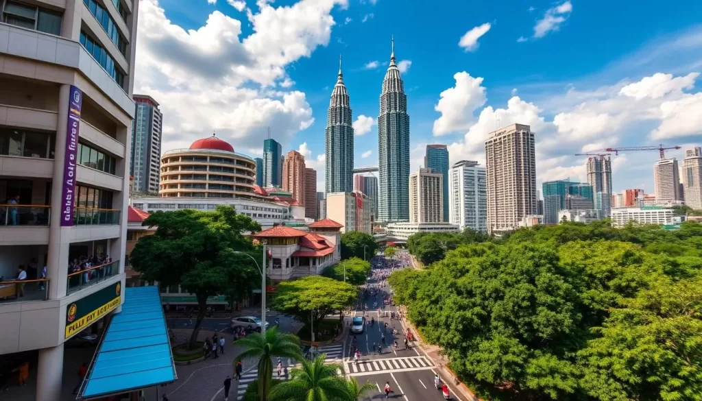 Image of Kuala Lumpur cityscape during a sunny day
