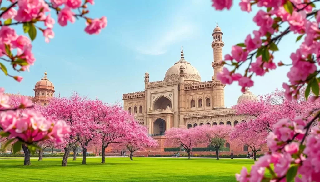 Image of Lahore's historical monuments during spring