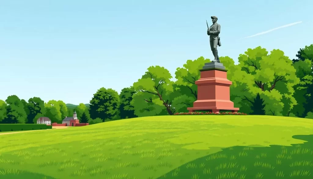 Image of Lexington Battle Green with Minuteman Statue