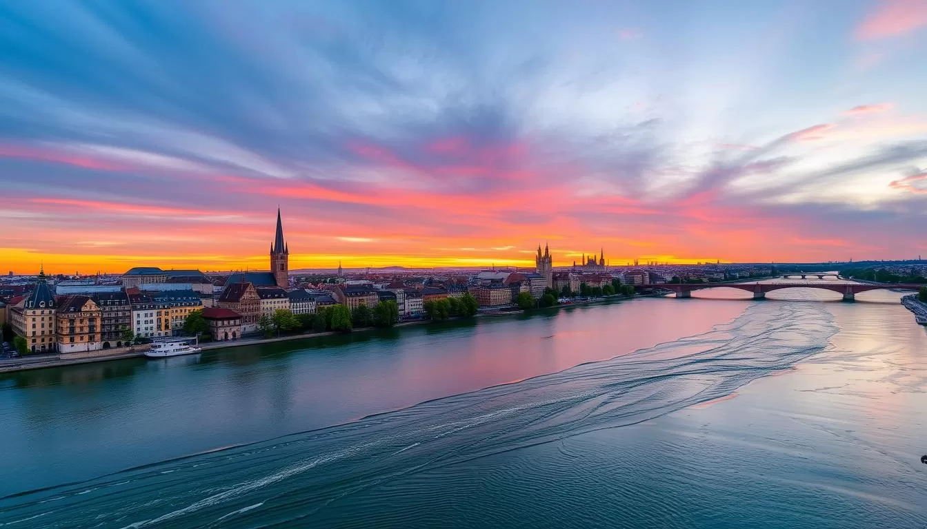 Image of Liège cityscape with historic buildings and Meuse River