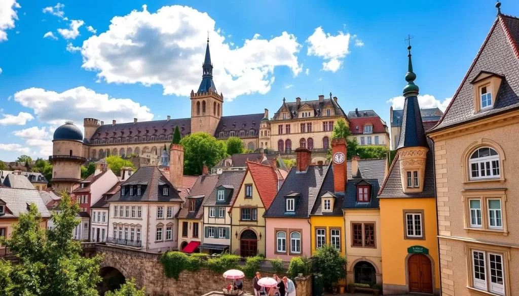 Image of Luxembourg City's historic Old Town and fortifications