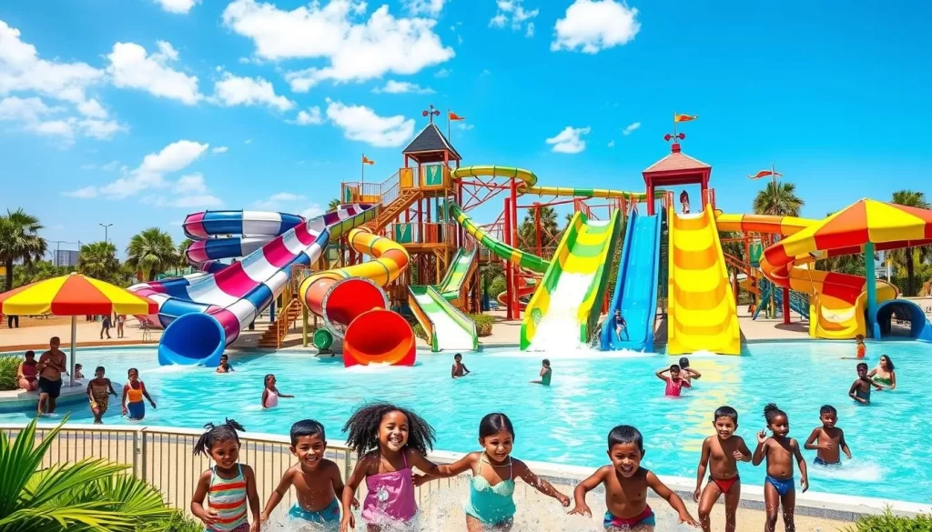 Image of Mafunyane Waterpark's water slides and play areas