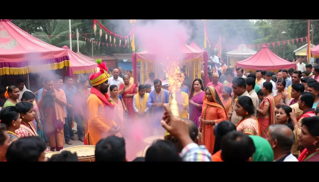 Image of Majuli Festival celebrations with cultural performances and local artisans