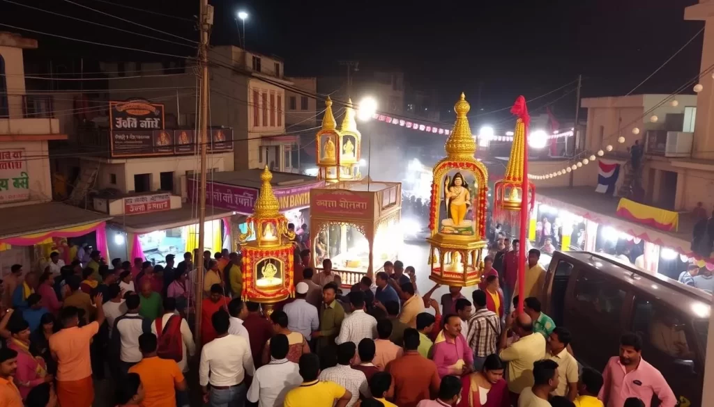 Image of Mandi town during Maha Shivaratri festival