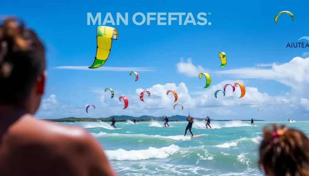 Image of Manureva Aquafest in Aitutaki, showcasing kitesurfing competition