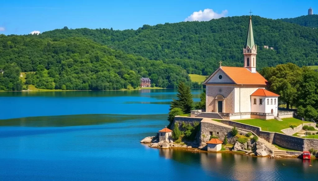 Image of Maria Worth peninsula with the Church of St. Primus and Felician