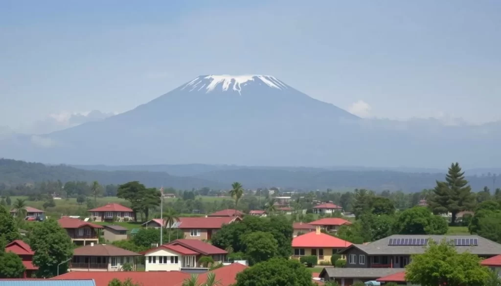 Image of Moshi town with various accommodations