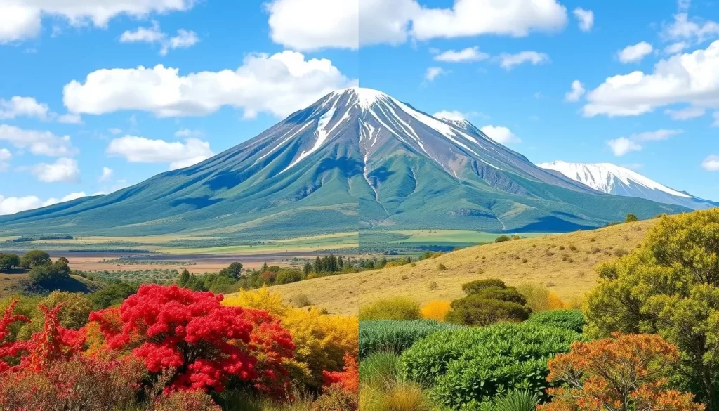 Image of Mount Kenya National Park during different seasons