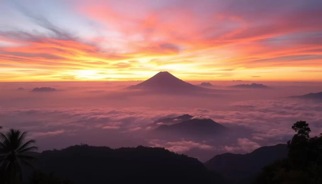 Image of Mount Kinabalu at sunrise