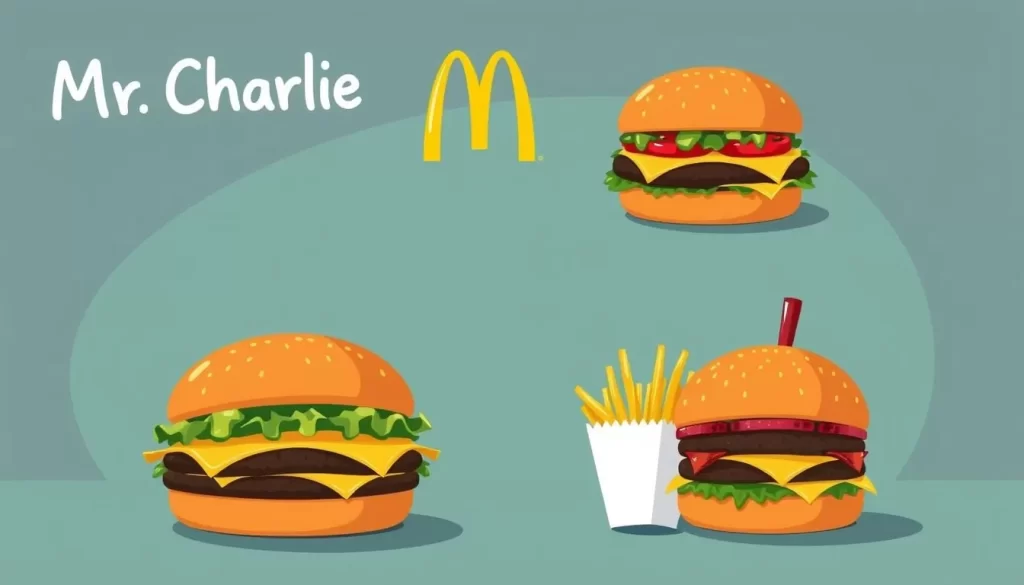 Image of Mr. Charlie's vegan version of McDonald's menu items