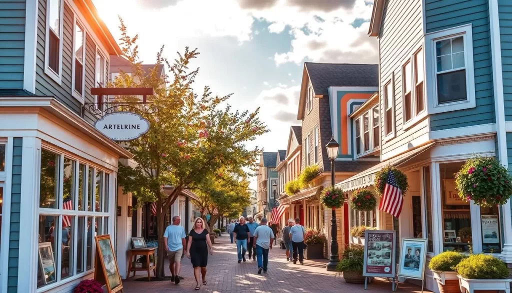 Image of Narragansett Avenue, Jamestown, RI, with its charming shops and galleries