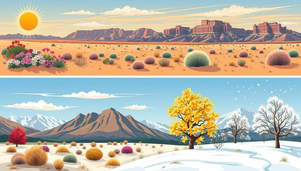 Image of Nevada's diverse landscapes during different seasons
