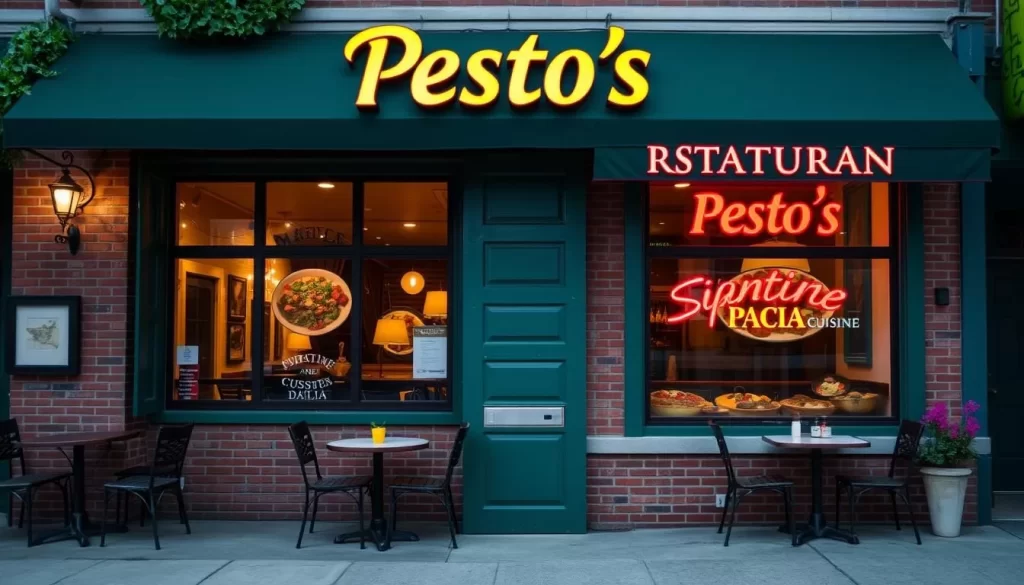 Image of Pesto's restaurant in Flint, Michigan, serving Italian-American cuisine.