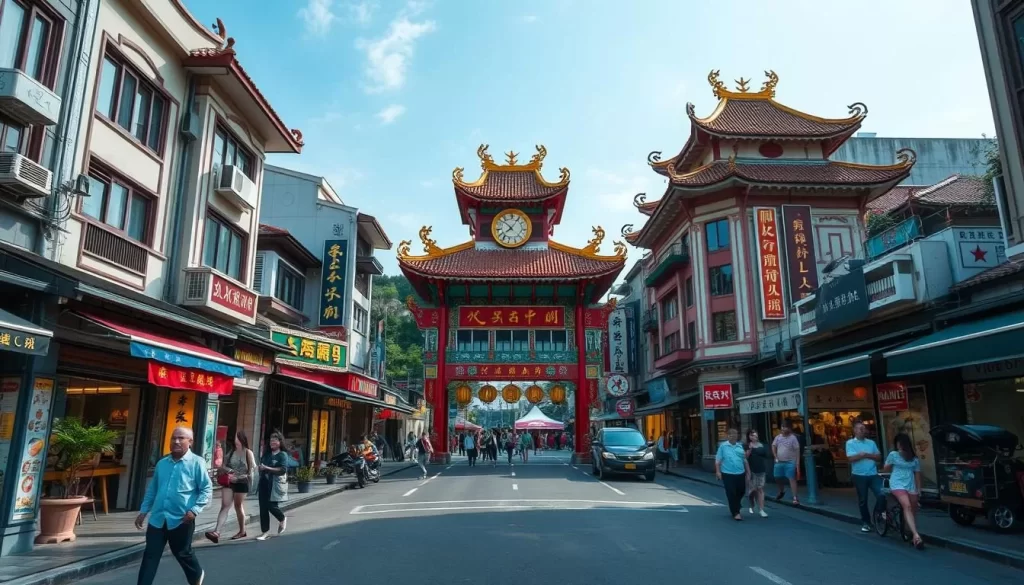 Image of Pingtung City's main street or a notable landmark