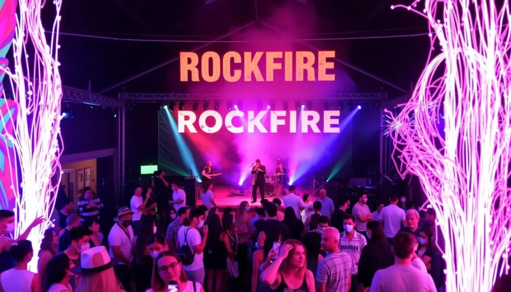 Image of ROCKFIRE with live music performances and art installations