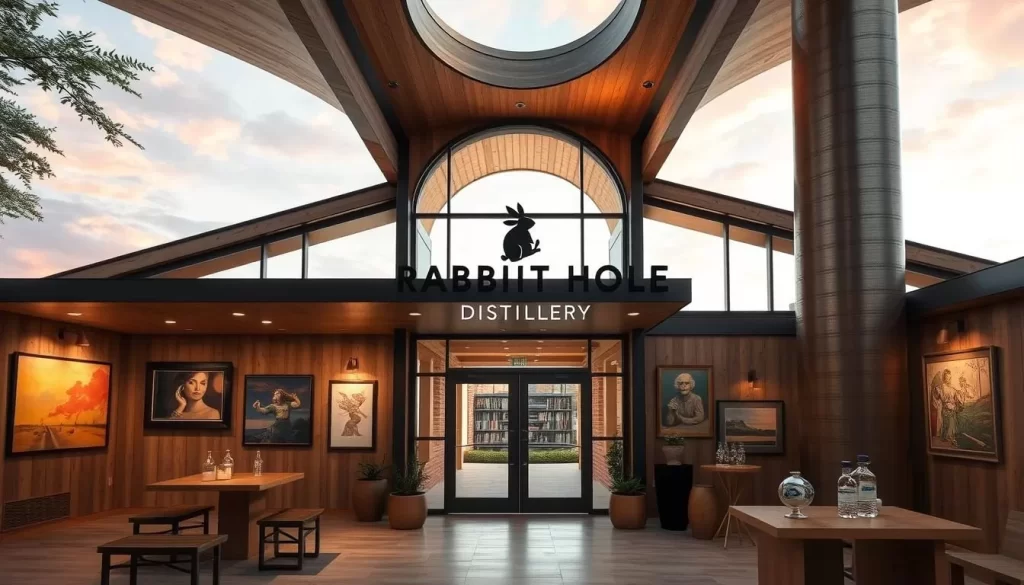 Image of Rabbit Hole Distillery's modern architecture and art collection