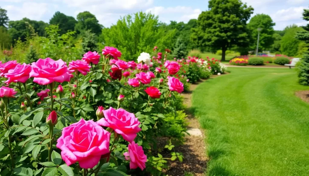 Image of Ritter Park's rose garden with walking trails