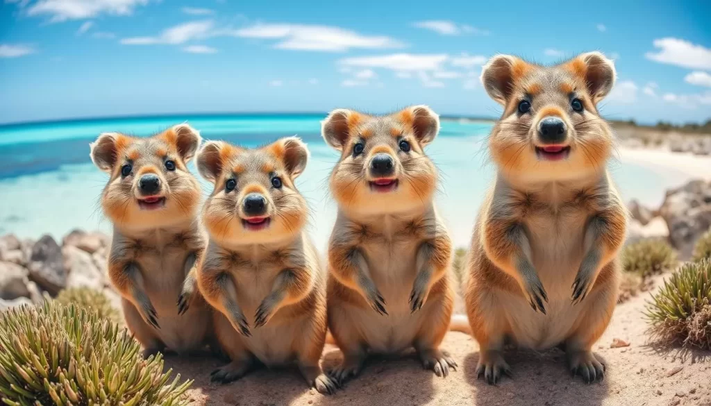 Image of Rottnest Island's quokkas and pristine beaches.