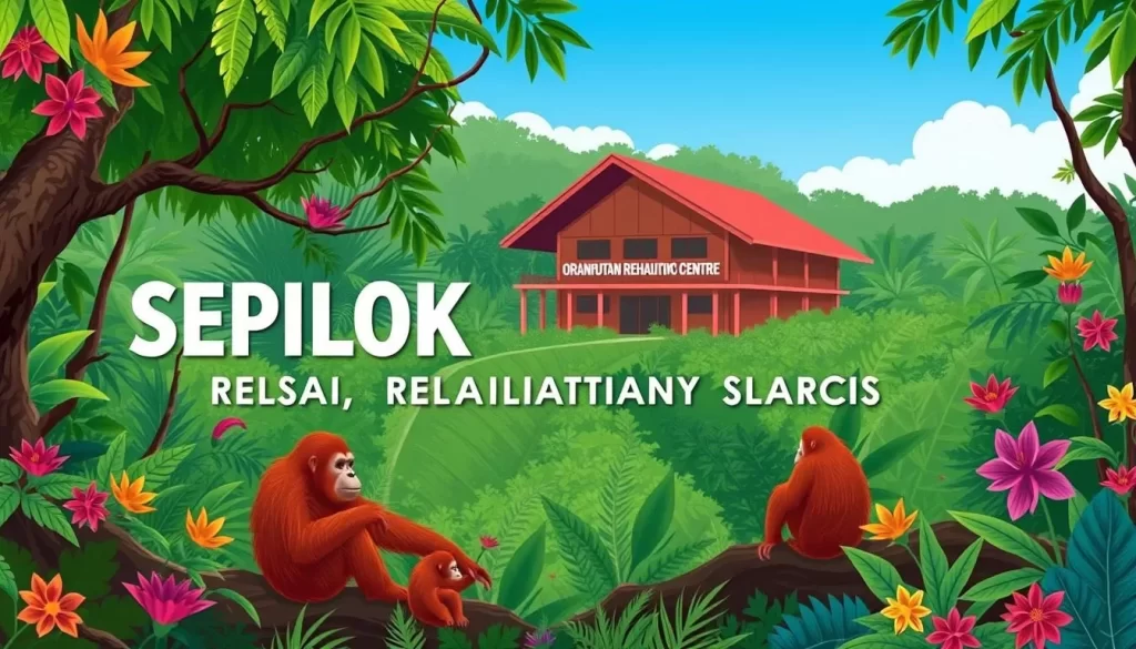 Image of Sepilok Orangutan Rehabilitation Centre with orangutans in a natural habitat