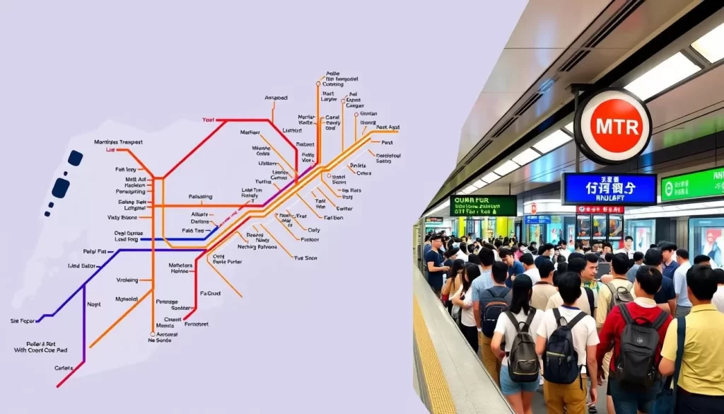 Image of Singapore's MRT map or a busy MRT station